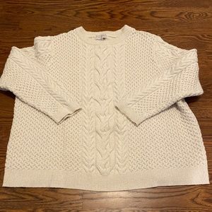 Nili Lotan for Target Cream Cableknit Crewneck Sweater (Size 3X)